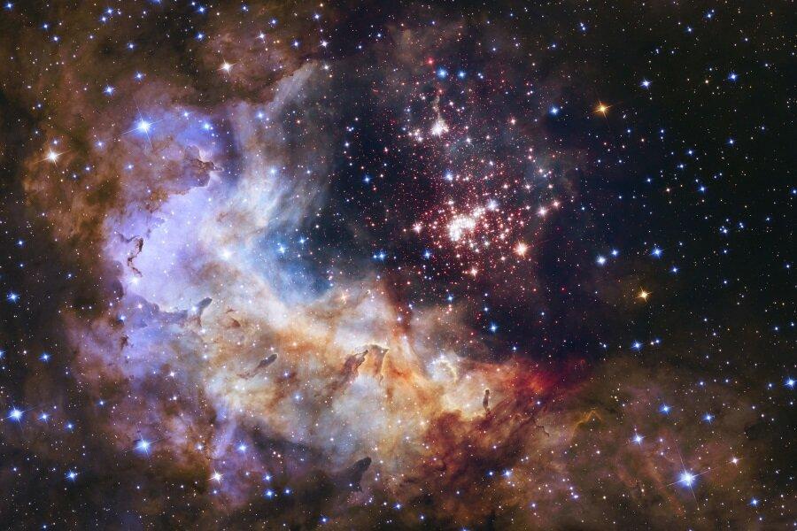 Space nebula with vibrant colors and bright stars
